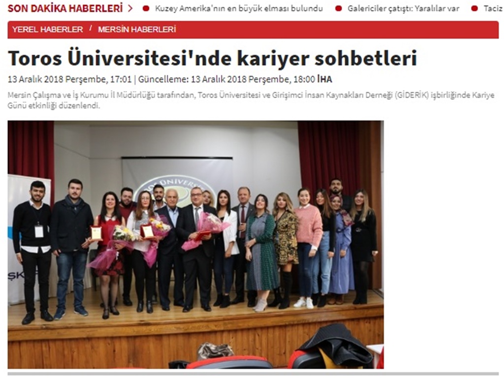 TOROS ÜNİVERSİTESİNDE KARİYER SOHBETLERİ