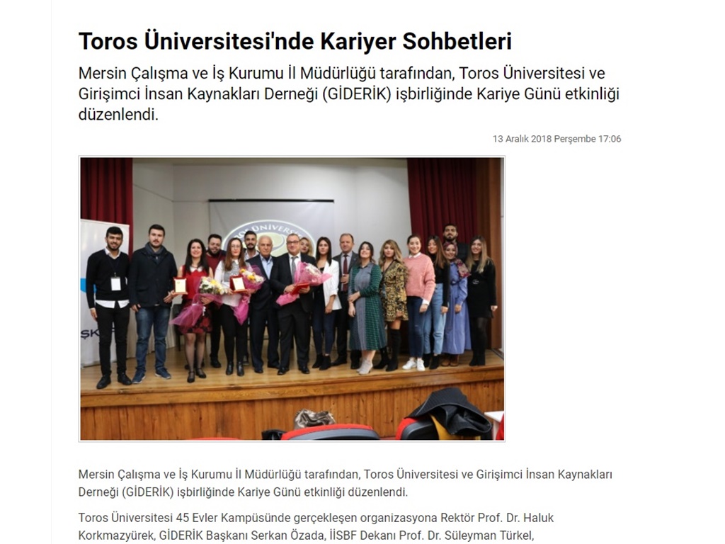 KARİYER SOHBETLERİ TOROS ÜNİVERSİTESİ