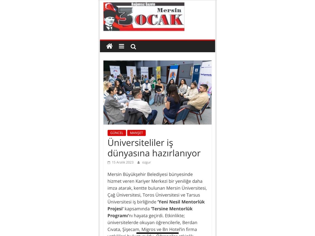 Tersine Mentörlük Programı - 3 Ocak Gazetesi