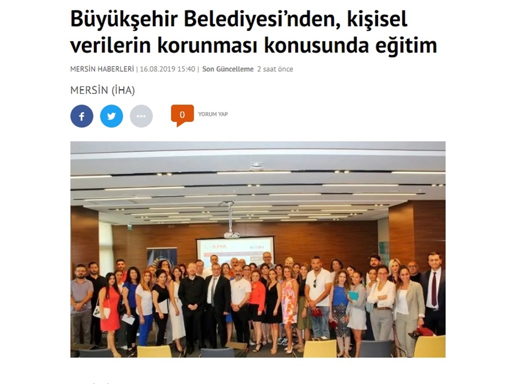 KİŞİSEL VERİLERİN KORUNMASI KANUNU EĞİTİMİ YAPILDI (MYNET)