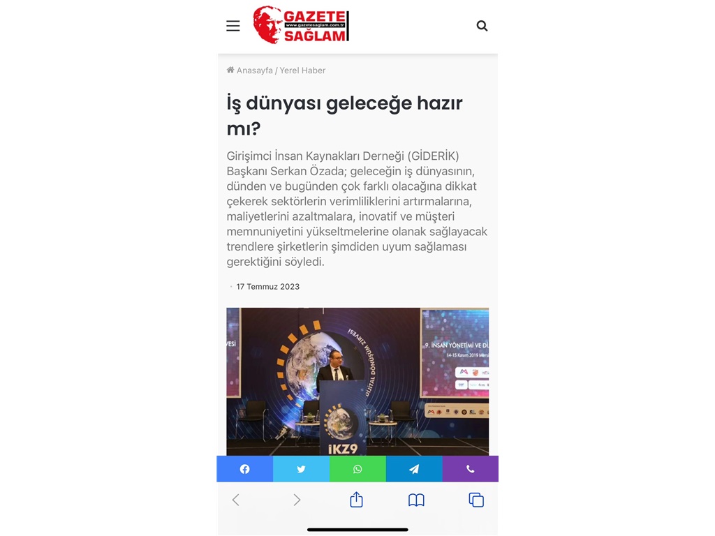 İŞ DÜNYASI GELECEĞE HAZIR MI? GAZETE SAĞLAM