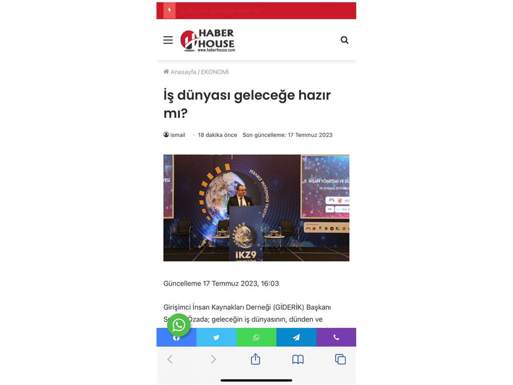 İŞ DÜNYASI GELECEĞE HAZIR MI?HABER HOUSE