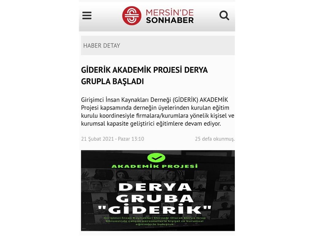 DERYA GRUBA EĞİTİM - MERSİNDE SON HABER GAZETESİ