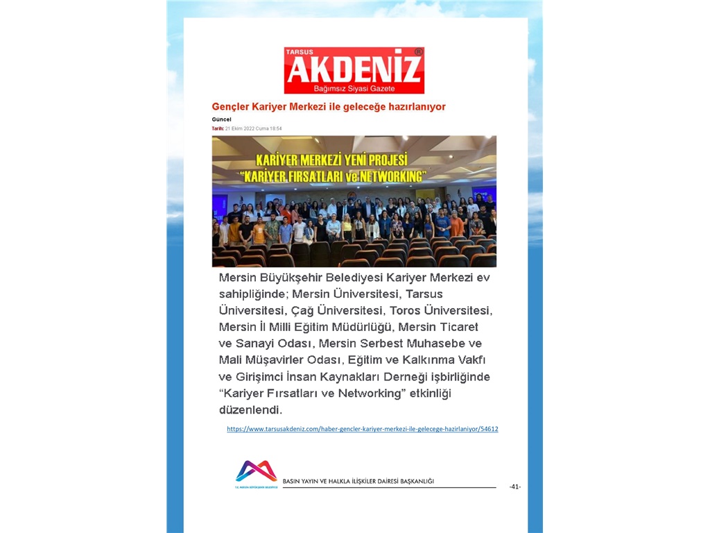 KARİYER FIRSATLARI ve NETWORKING ETKİNLİĞİ-AKDENİZ