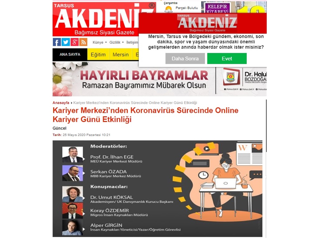 ONLINE KARİYER GÜNÜ Tarsus Akdeniz)