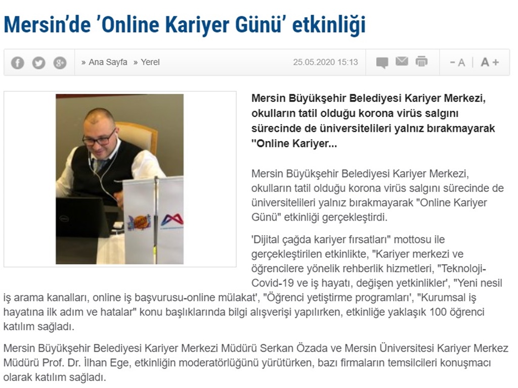 MERSİN'DE BİR İLK -ONLINE KARİYER GÜNÜ (Malatya Güncel)