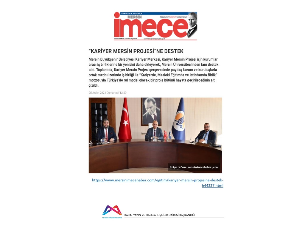 Kariyer Mersin Projesi - Mersin Üniversitesi -İmece Gazetesi