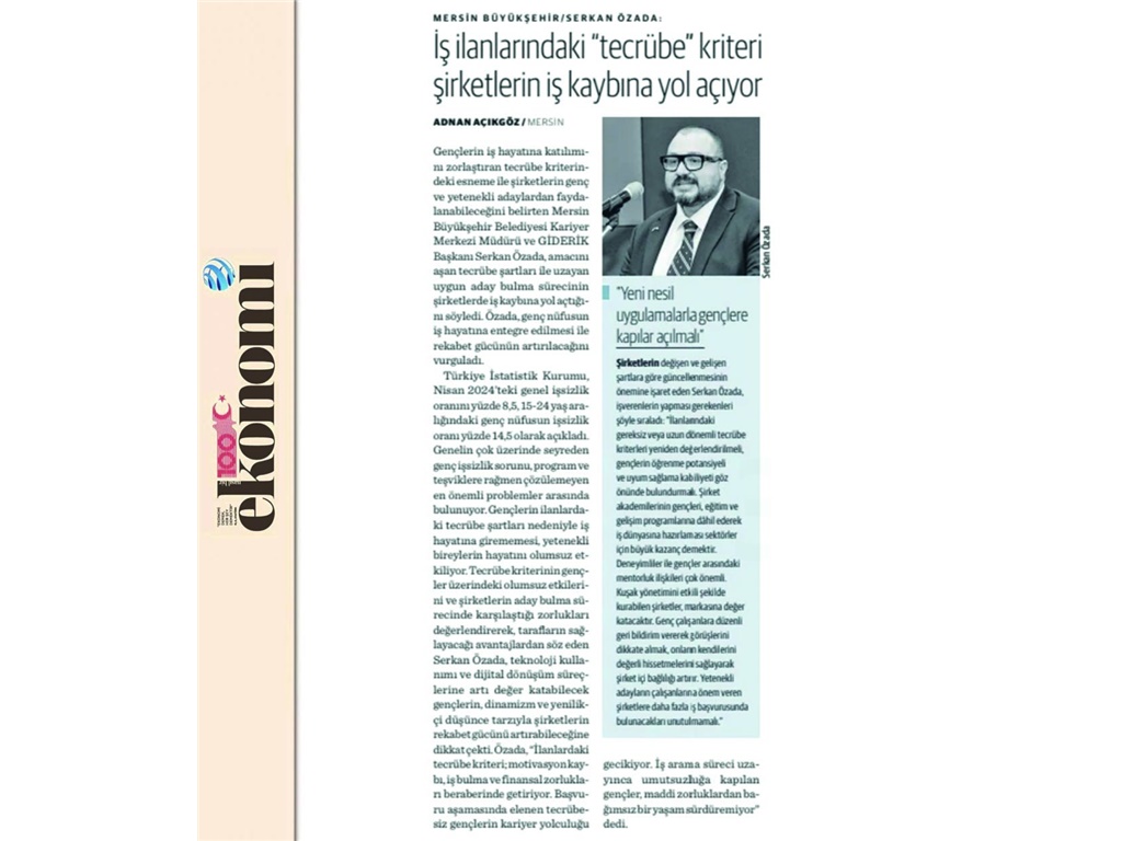 Şirketler Gençleri Kapsamalı-Ekonomim Gazetesi (6 Temmuz 2024)