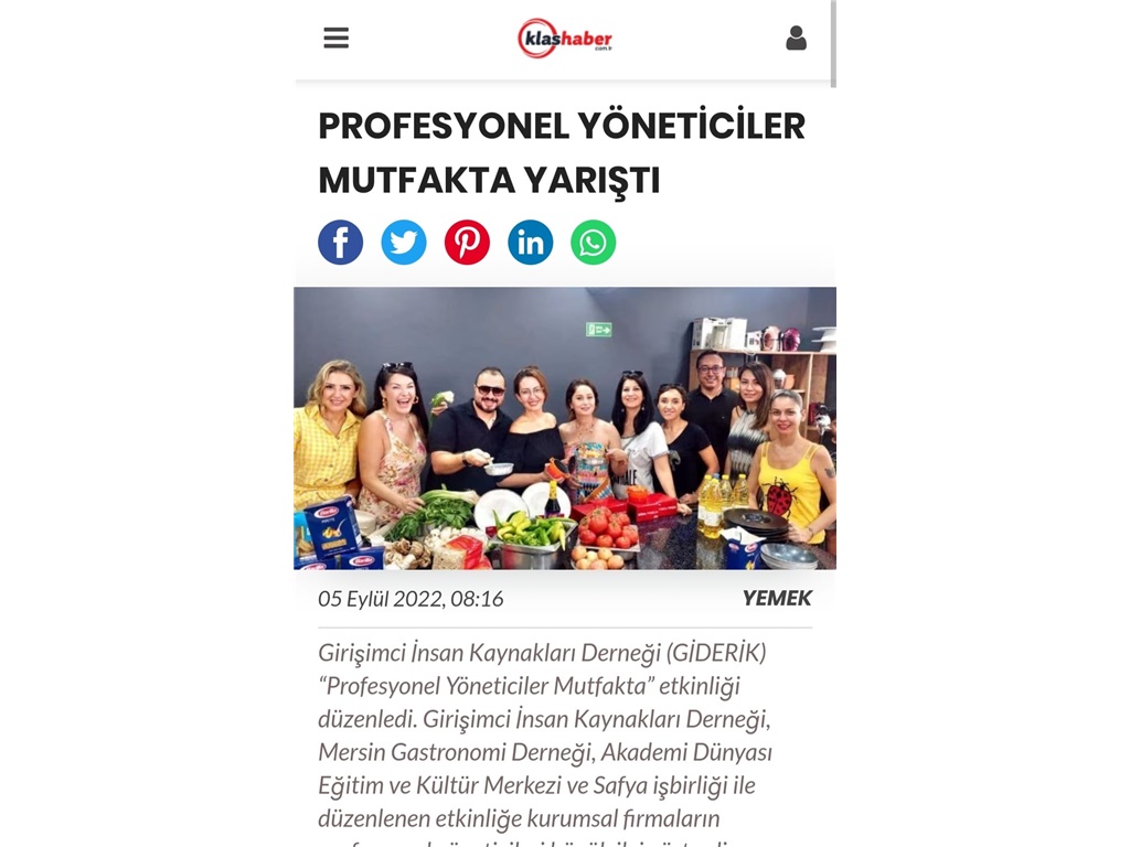 PROFESYONEL YÖNETİCİLER MUTFAKTA-KLAS HABER